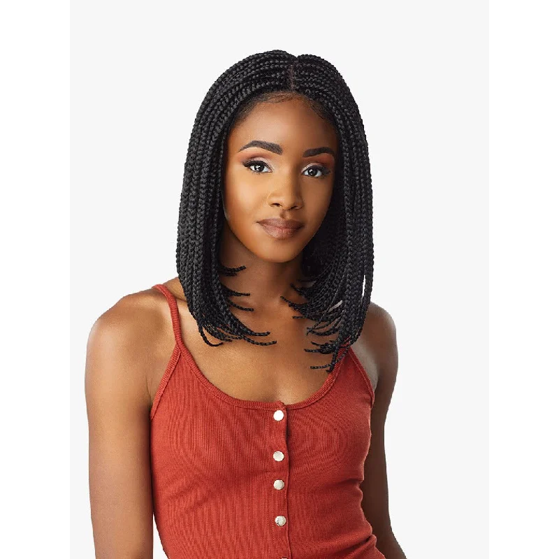 Adjustable - cap lace wig for a comfortable fitSensationnel Cloud 9 Hand-Braided Synthetic Swiss Lace Wig - Box Braid Bob (613 & SM1B/BG only)