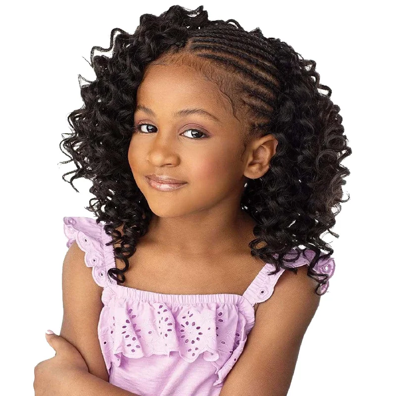 Micro braided wigs for a delicate and intricate styleSENSATIONNEL FULLY-FOLDED KIDS 2X LULU MINI DEEP WAVE 10" CROCHET BRAID