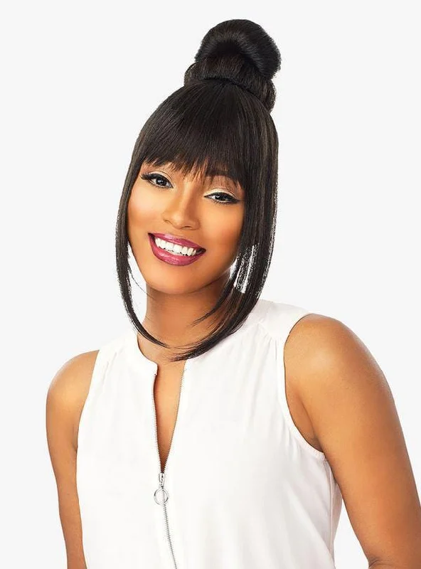 Box braided wigs with jumbo size for a bold lookSENSATIONNEL INSTANT BUN WITH BANGS DANI #2