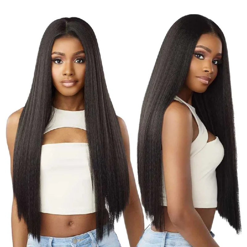 Lace wig with a silk - base cap for a comfortable and smooth feelSensationnel Kinky Edges 13x6 HD Lace Wig - Kinky Silk Pressed 26"