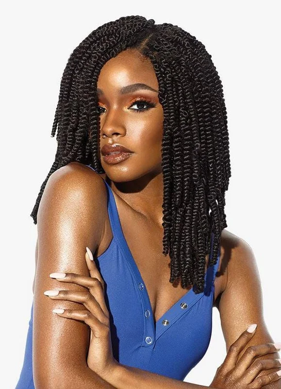 Kinky braided wigs with a tight curl pattern for authenticitySENSATIONNEL RUWA SPRING TWIST 8" BRAID