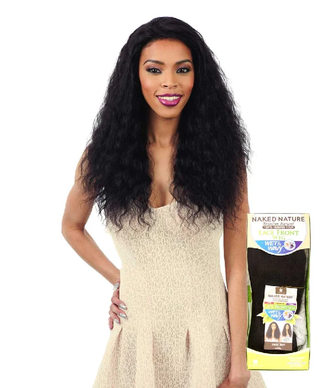 Synthetic lace wig with a heat - resistant formulaShake-N-Go Naked Nature Wet & Wavy Lace Front Wig - Loose Deep