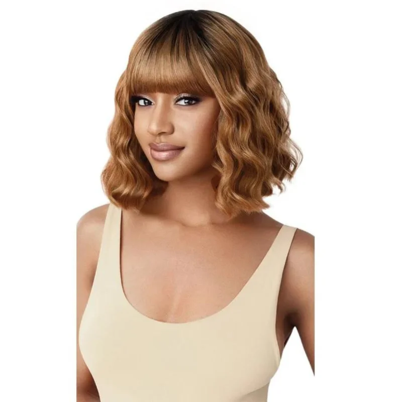 Bob wig with a curly fringe for a playful and youthful vibeOutre Wigpop Great Value Ready To Wear & Go Short Bob Wig - Tommy