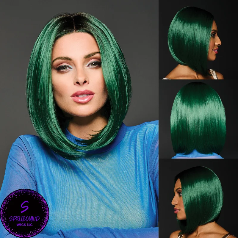 Long - length wig with a wispy fringe for a soft and feminine lookGreen IRL - Fantasy Wig Collection by Hairdo