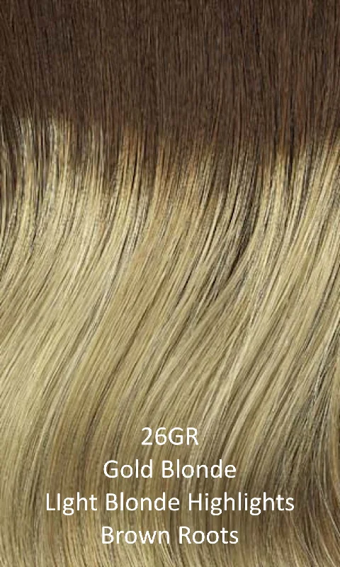 26GR - Gold blonde with light blonde highlights and brown roots