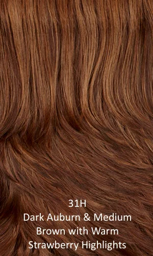 31H - Dark auburn & medium brown with warm strawberry highlights