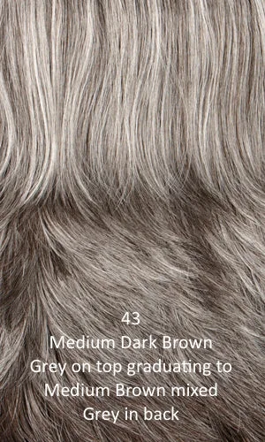 43 - Medium dark brown grey on top graduating to medium brown mixed grey in back