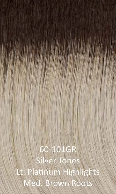 60/101GR - Silver tones with light platinum highlights and brown roots