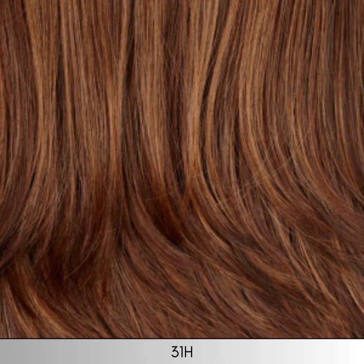 31H - Dark auburn & medium brown with warm strawberry highlights