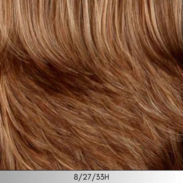 8/27/33H - Medium brown with gold blonde strawberry & auburn highlights