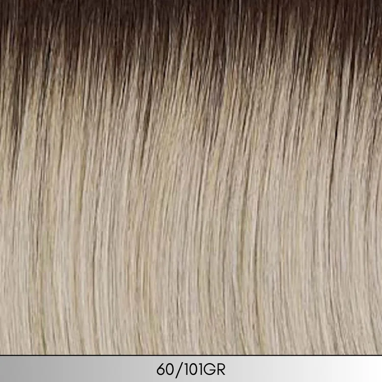 60/101GR - Silver tones with platinum highlights and medium brown roots