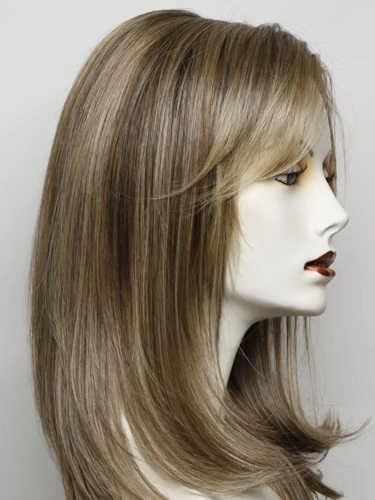 RL12/22SS SHADED CAPPUCCINO | Light Golden Brown Evenly Blended with Cool Platinum Blonde Highlights and Dark Roots