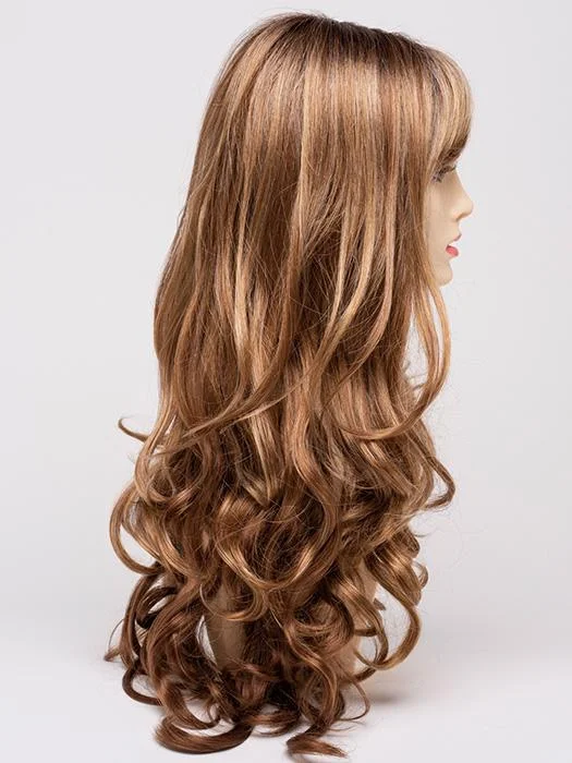 GOLDEN NUTMEG | Medium Brown roots with overall Warm Cinnamon base and Golden Blonde highlights